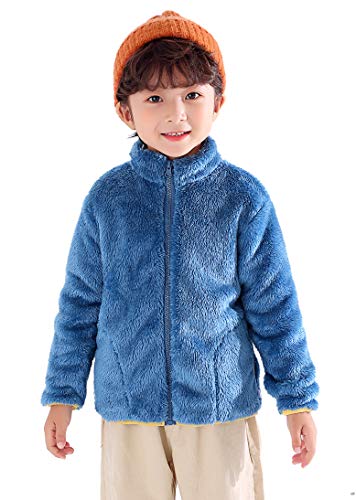 Infant Girls Boys Fleece Jacket Coat Warm Cardigan Baby Lamb Wool Winter Children Outerwear 18-24 Months Royal Blue