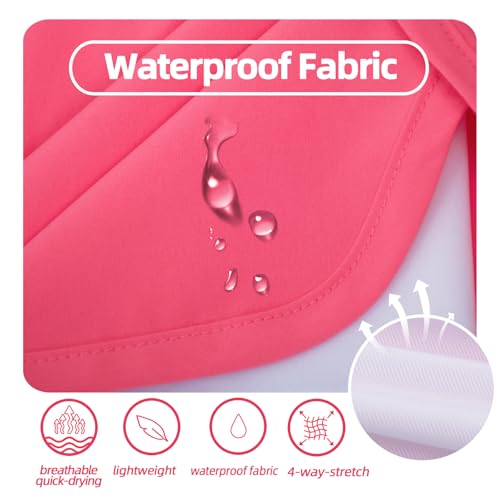 MEILONGER Mädchen Shorts Badehose 2 in 1 Jungen Boardshorts Kinder Kurze Leichte Casual Badeanzug Bademode mit Kompression Innenhose Verstellbare Tunnelzug(Pink,152-164)