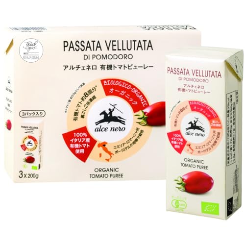 yDELICIOSAzA`Fl 2{Zk L@g}gs[[ 200g×3pbN C^AY L@͔|g}ggp YŃwV[ ALCE NERO Organic Tomato Puree Double Concentration Brick P