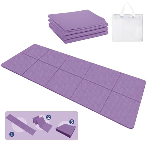 Tapis de yoga pliable 183x61x0,4 cm léger avec sac de sport
