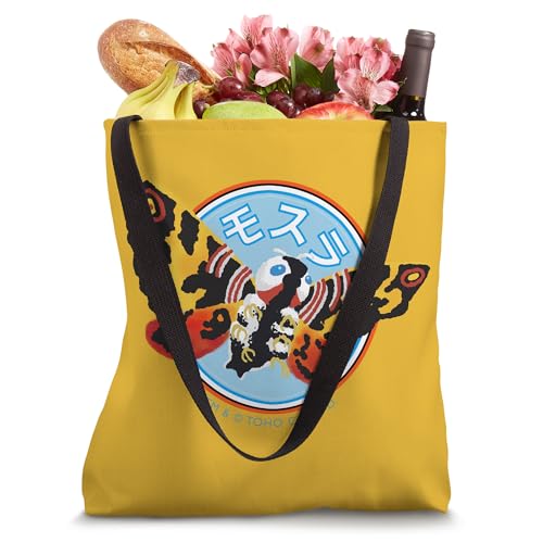 Bolso Tote Amarillo con Ilustración de Godzilla y Mothra miniatura 4