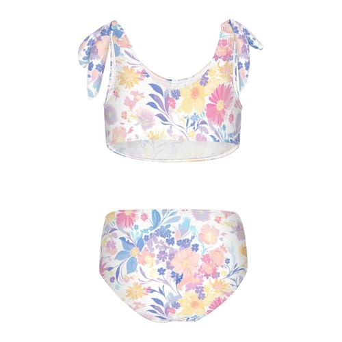 Watercolor Girls' Two Pieces Kids Bikini Set Quick-Dry Swimsuits Swimming Suits Adjustable Shoulder Strap2
