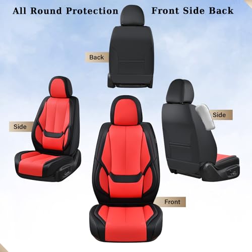 Image of Coverado Car Seat Covers, Front Covers for Cars, Car Seat Cover Front Seats, Automotive Seat Cover, Waterproof, Leather Car Seat Cushion, Universal Interior Seat Protectors for Most Cars
