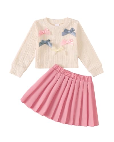 Image of Renotemy Toddler Girls Outfits Winter Little Girl Clothes Skirt Set 18M-6Y