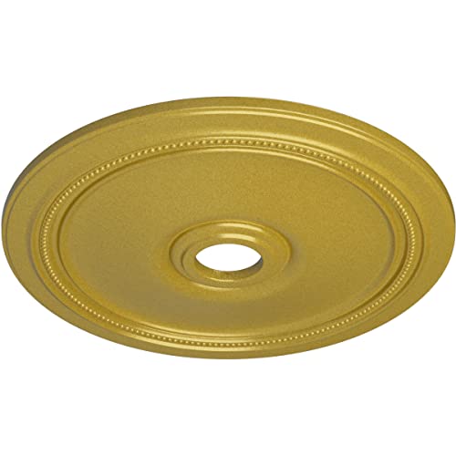 Image of Ekena Millwork CM24DIRGS Diane Ceiling Medallion, 24 inchOD x 3 5 /8 inchID x 1 1 /4 inchP (Fits Canopies up to 6 1 /4 inch), Hand-Painted Rich Gold