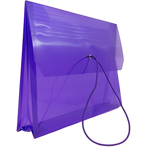 Pochette plastique avec fermeture élastique grand format A4+ violette JAM Paper rétractable