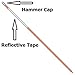 Fiberglass Innovations 665-10 Snow Pole Driveway Marker, 48-Inch with Reflective Tape, Hiviz Orange and Hammer Cap, Pack of 10