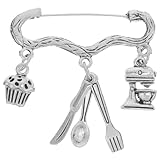 SOLUSTRE Bäckerbrosche aus Zinklegierung Dekorative Anstecknadel für Damen Backschmuck als Geschenk für Backfans und Küchenstil