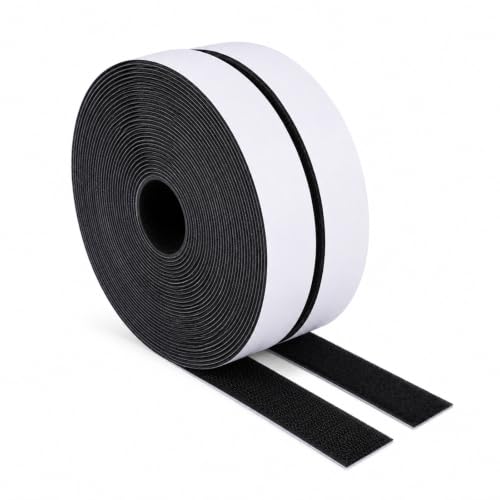 LLPT Hook and Loop Tape 3/4 Inch x 23 Feet Each Roll, Black
