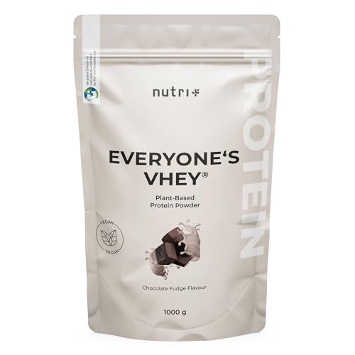 Nutri + Proteinpulver Chocolate Fudge 1 kg - 6k Everyone`s VHEY - Eiweißpulver Schokolade ohne Laktose - Mehrkomponenten Protein Pulver Schoko ohne Zucker Zusatz