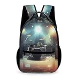 BVKWNTSA Mochila escolar ligera estampada con banda de rock Stage1 de gran capacidad, moderna, versátil, cómoda y ligera