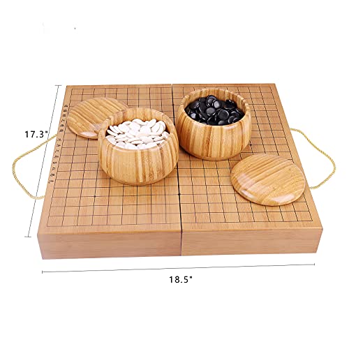 Go Game Set 19x19 con caja de bambú y piedras melamina miniatura 3