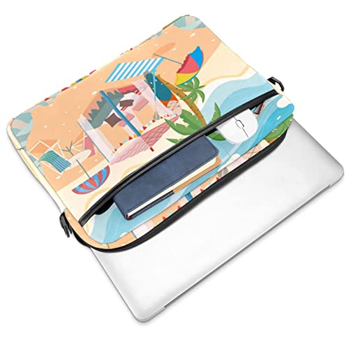 Housse ordinateur portable 13 pouces avec sangle motif océan