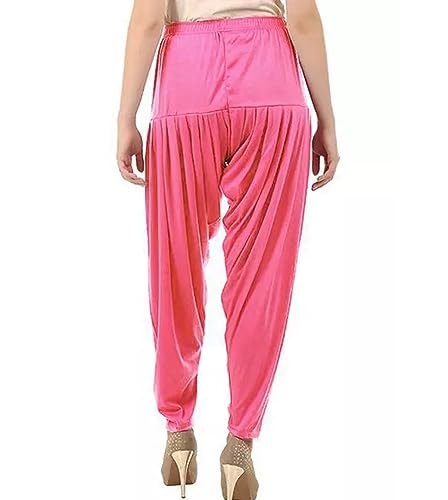 Image of Ultra Soft Rayon Viscose Solid Attractive Pleated Pattern Casual wear Patiala Pants for Womens