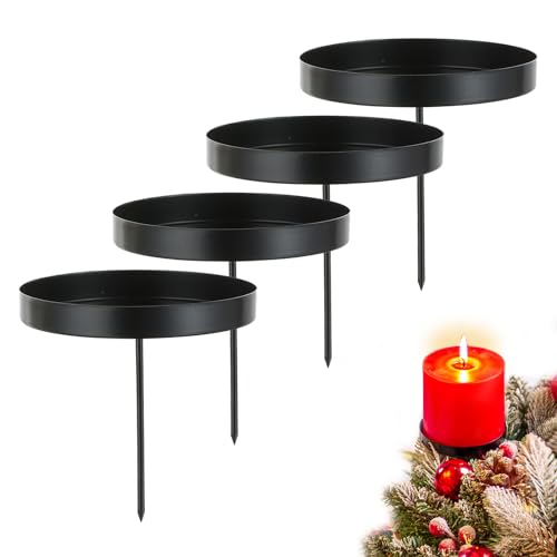 Sziqiqi Kerzenhalter Adventskranz 4er Set, Metall Kerzenständer 4...
