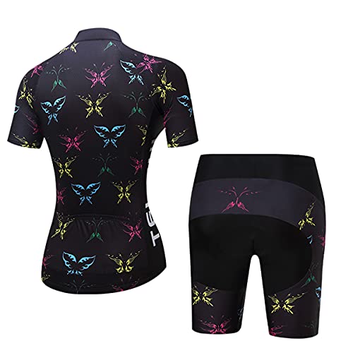 Radtrikot-Set für Damen, Trägerhose, Anzüge für Sommer, Rennrad, Cc6361, M