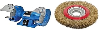 Silverline 263511 DIY 150W Bench Grinder 150 mm UK & 224516 Brassed Steel Wire Wheel 150 x 32 mm
