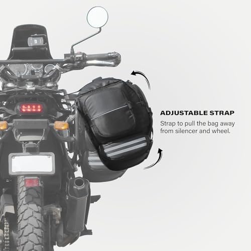Image of STRABO Polyester Daytona V2 Saddlebags + Backpacks for Bikes, Water Resistant- Colour Black (80L)