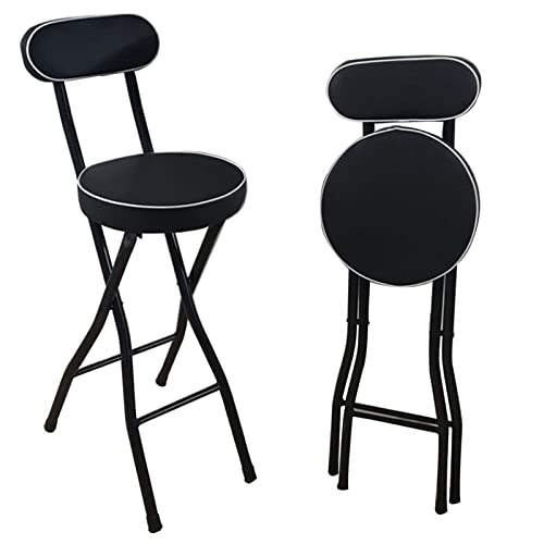 Taburete plegable, silla alta portátil para adultos, taburete de bar acolchado con capacidad de carga de 150 kg, perfecto para uso en cocina y desayuno, 1 paquete