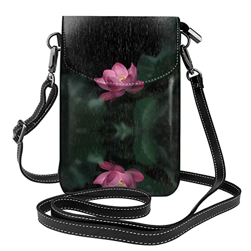 Sac téléphone portable bandoulière imprimé fleur de lotus avec pochette de protection légère