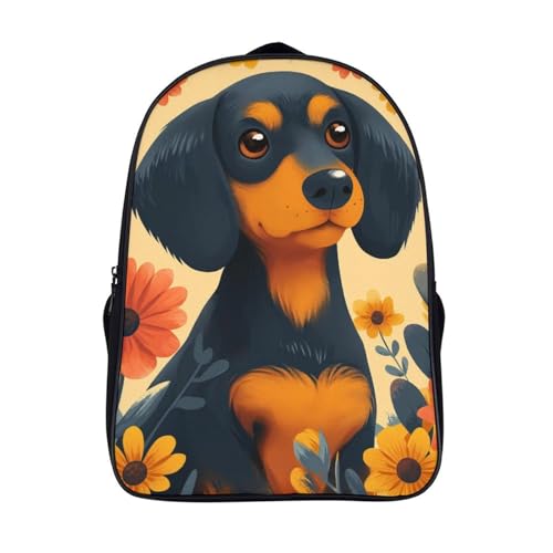 Mochila para niños de Dachshund bolsa escolar infantil de 40x28x16cm para niños y niñas