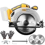 Circular Saw for DeWalt 20V Max Battery, 7-Inch Brushless Cordless Circular Saw, 8000 RPM, 0-45° Bevel, Power Tool for Wood PVC Cutting (Battery Not Included)