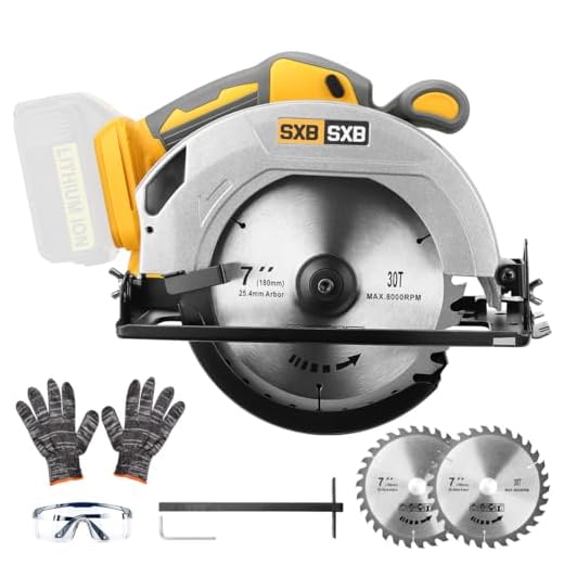 Circular Saw for DeWalt 20V Max Battery, 7-Inch Brushless Cordless Circular Saw, 8000 RPM, 0-45° Bevel, Power Tool for Wood PVC Cutting (Battery Not Included)