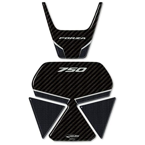 labelbike - 3D Stickers Motorcycle Footboard and Ignition Zone Decorations and Protections in Resin Compatible with Honda Forza 750