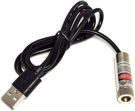USB Adapter 638nm Orange Red Laser Diode Module Focusable Dot Line Cross Beam 12 * 35mm Lighting 638M-100 line