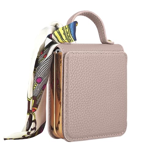 SHIEID Capa de couro para Galaxy Z Flip 5 com anel, capa fina flip 5 com espelho, proteção de tela,