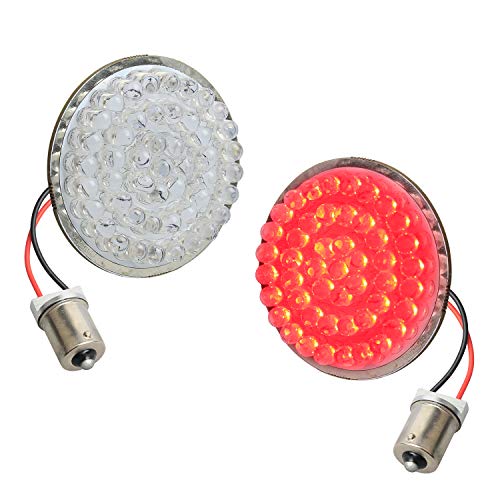 Image of NTHREEAUTO 1156 Rear LED Turn Signals, 2 Inch Bullet Motorcycle Tail Lights Panel Compatible with Harley Sportster, Dyna, Street Glide, Road King, Softail