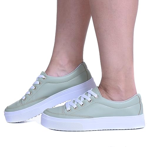 Sapatênis Casual Feminino Rasteiro Izabela Araújo - 410 - Verde Tamanho:37;Gênero:Feminino;Cor:Verde