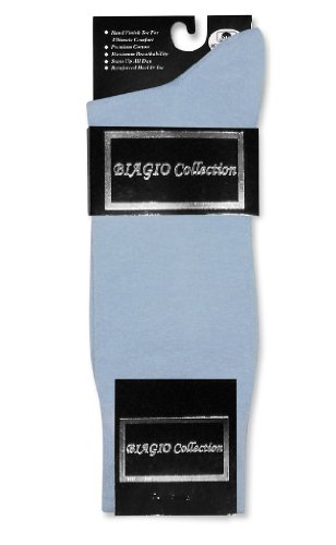 3 Pair of Biagio Solid Light BLUE Color Men's COTTON Dress SOCKS3