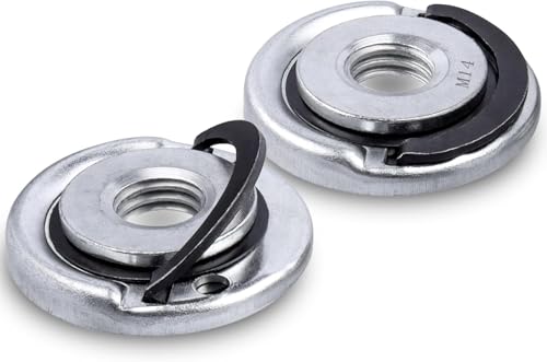 Lot de 2 écrous de serrage rapide M14 Shallho pour meuleuse d'angle - Écrous de sécurité - Accessoires de serrage rapide pour meuleuse d'angle - Écrou