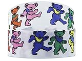 Colorful Bears Music Group 1' Wide Repeat Ribbon Sold in Yards - USA Seller (1 Yard)
