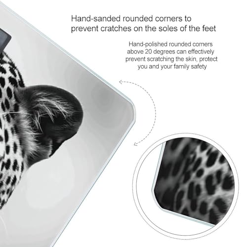 Báscula Digital de Baño Leopardo Blanco y Negro miniatura 4