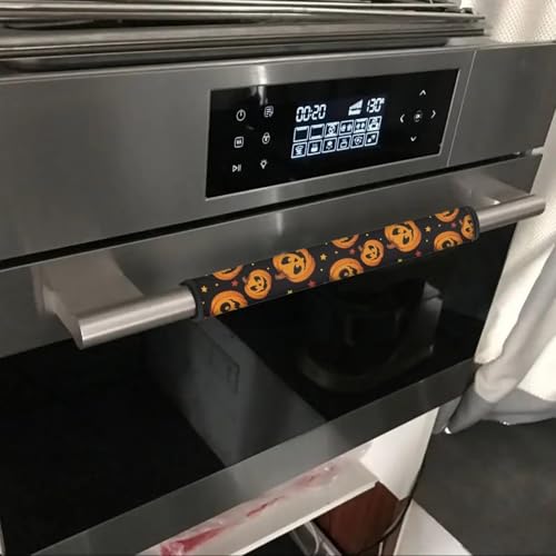 Image of 6Pcs Refrigerator Handle Covers Pumpkin Fridge Door Handle Protector Anti-Stain Anti-Fingerprint Protective Electrical Kitchen Appliances Gloves Kitchen Decor for Halloween