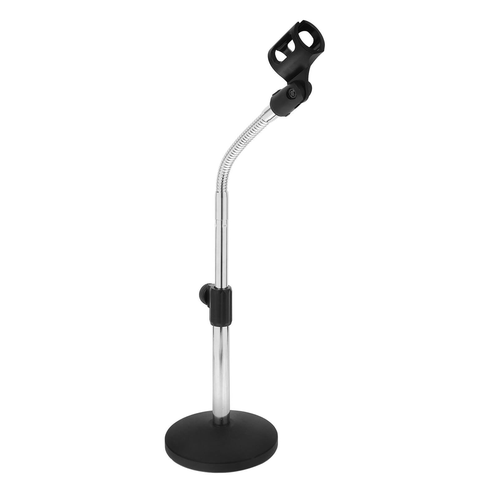 MAGICLULU Supporto Microfono da Tavolo in Ferro Regolabile con Braccio Flessibile e Base Pesante per Podcast e Conferenze Stand Microfono Scrivania Stabile e Duraturo Colore Argento