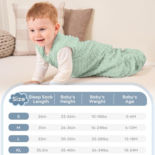 Yoofoss Pacote de 2 Saco de Dormir para Bebé de Inverno 1,5 TOG Manta Envolvente de Algodão para Dormir Quente para Meninas e Meninos Neutro 6-12 Meses, Azul+verde