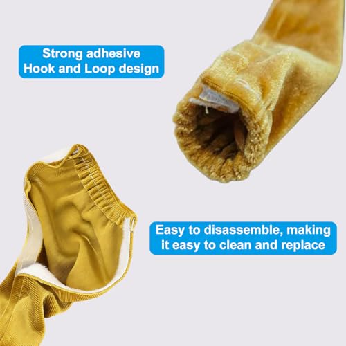 Image of Fabric Cord Cover,2 Pack Touch Fasteners Gold Chandelier Chain Cover,3.28 Feet Brushed Polyester Fabric Flannel Cord Covers for Wires,Decorative Cord Hider Easy Install