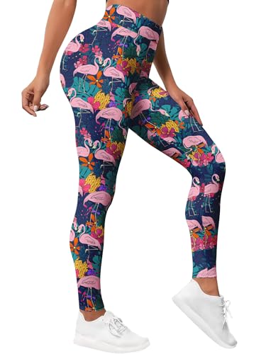 Leggings for Women Funny Printed Gym Womens Yoga Pants Floral Print Legging Abstract Flower Workout Running Pant2