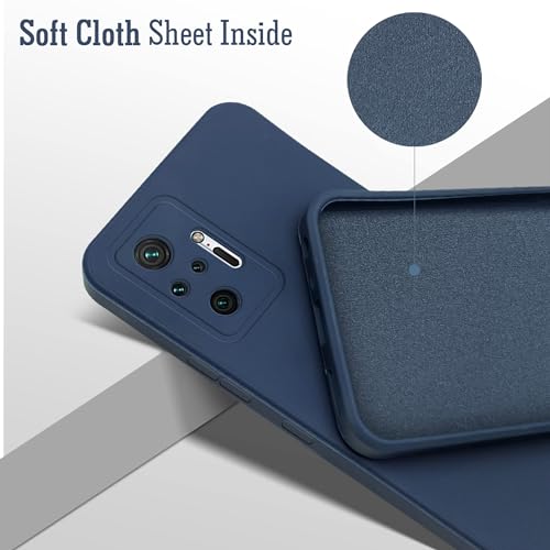 Image of Jkobi Back Cover Case for Xiaomi Mi Redmi Note 10 Pro | 10 Pro Max (Matte Silicone with Inside Fiber Cloth |Blue)