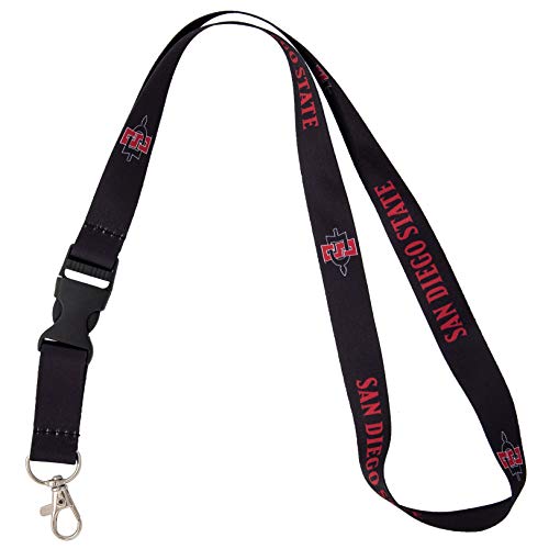Desert Cactus San Diego State University Lanyard SDSU Aztecs Car Keys ID Badge Holder Keychain Detachable Breakaway Snap Buckle (Black)