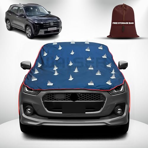 Image of WALSER Spike Car Cover for Hyundai Creta | Anti-Climb Nail Guard for Dogs & Monkeys | Protects Bonnet, Roof & Dicky | UV, Dust & Snow Protection | Spike Cover with 4 Adjustable Hook