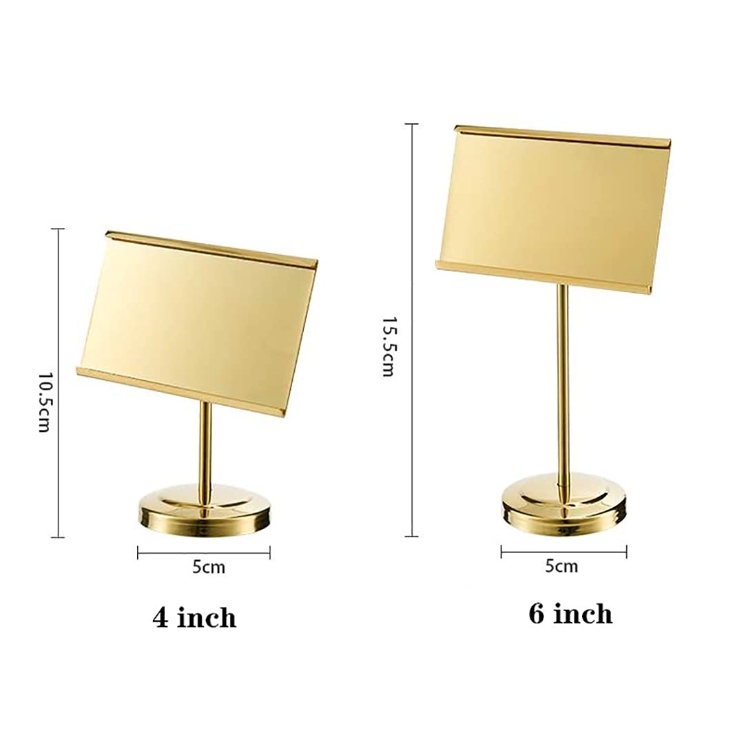 3 soportes para números de mesa, soporte para tarjetas, soporte de acero inoxidable, varios tamaños plateados, soportes para números de mesa de 4 pulgadas y 6 pulgadas para bodas/4 pulgadas (4 pulga