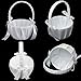 4PCS Flower Girl Basket for Wedding, White Satin Bowknot Flower Baskets Pearl Collection, Wedding Baskets for Flower Girls