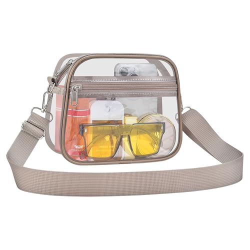 Image of Clear Bag for Stadium Events Clear Sports Fan Handbags Purses with Adjustbale Strap for Concerts Festivals Game Day