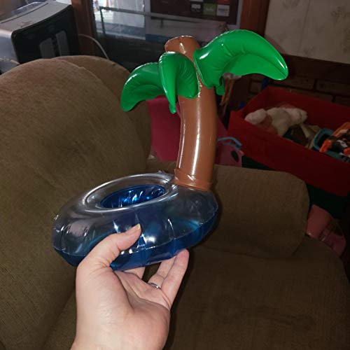 DMAR Getränkehalter Pool, Mini Aufblasbare Getränkehalter mit Reparaturflicken, 5 Stück Flamingo Einhorn, Aufblasbare Schwimmend