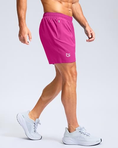 Image of G Gradual Men's Athletic Running Shorts with Zipper Pockets Quick Dry 7 inch / 5 inch / 9 inch Workout Gym Shorts for Basketball Hiking
