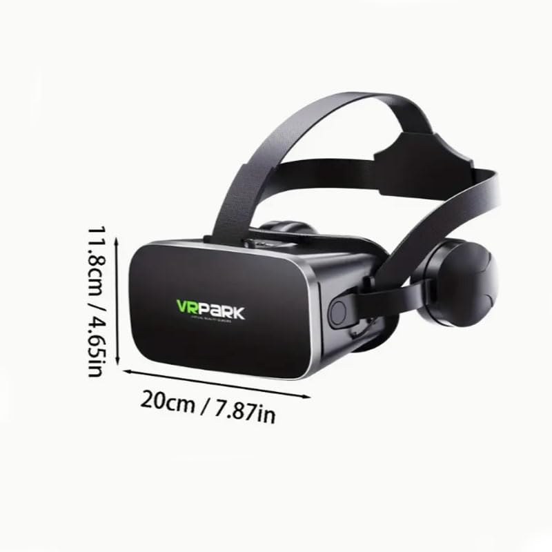 LAMJAD VR Headset with Headphones,Adjustable 3D Virtual Reality Glasses for iPhone or Android Phone,Anti-Blue Light,Virtual Reality Goggles Set vr Headset for Kids and Adults?for Mobile Games & Movies